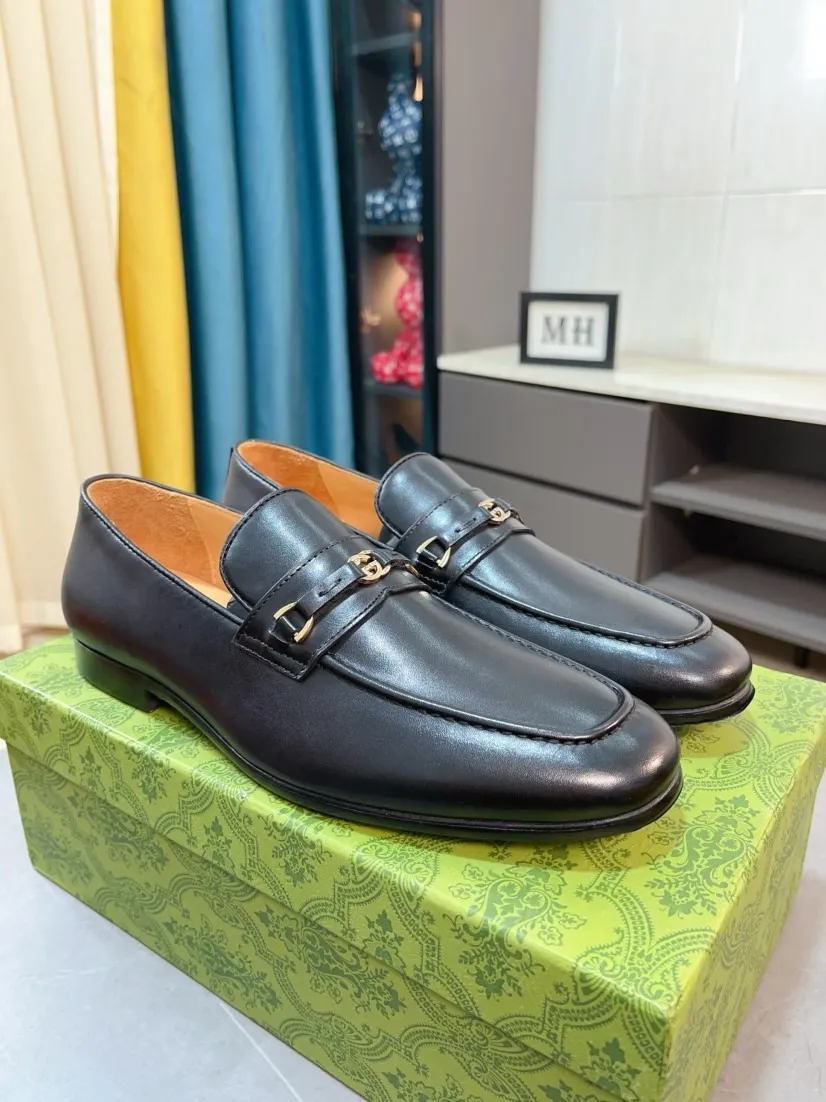 Men's shoes 💰500🌹🌹【GUCCI】The most popular classic Gucci leather shoes. Synchronized with the official website, the upper is made of Italian first-layer cowhide ➕cowhide lining, with unique brand and unique craftsmanship. Highlighting the hot style of the new year. Stop hesitating, stop wandering, get it now. Number: 38--44